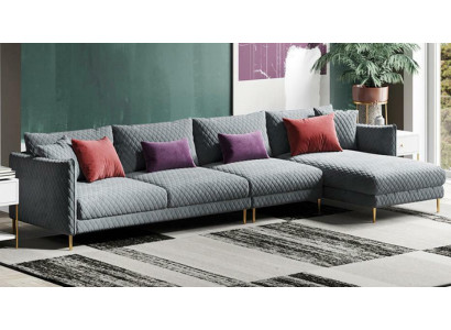 Włókienniczy Modern Relaks Siedziba Luxus Meble Żywy krajobraz Narożnikowa kanapa Podkładka w kształcie litery L Podkładka Sofa
