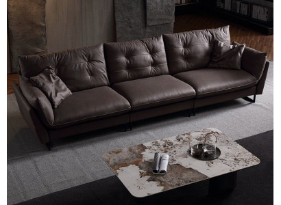 Sofa 4 miejsce do siedzenia Sofy Luksusowa sztuczna skóra duża Podkładka 260cm Designerskie Meble