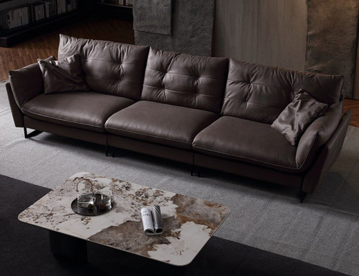 Sofa 4 miejsce do siedzenia Sofy Luksusowa sztuczna skóra duża Podkładka 260cm Designerskie Meble