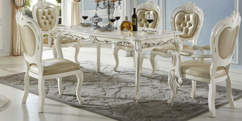 Barokowy Stół obiadowy Tabela jadalnia Design Salon Ustaw Grupa Drewno