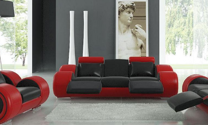 Skórzana sofa kanapa Żywy krajobraz 3 miejsce siedzące Design Modern Sofa 3-SeaterBerlin