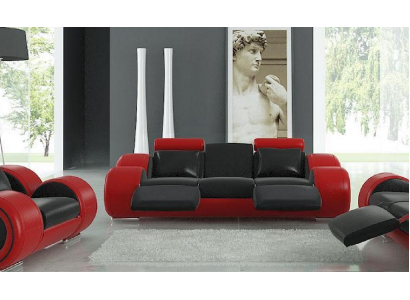 Skórzana sofa kanapa Żywy krajobraz 3 miejsce siedzące Design Modern Sofa 3-SeaterBerlin