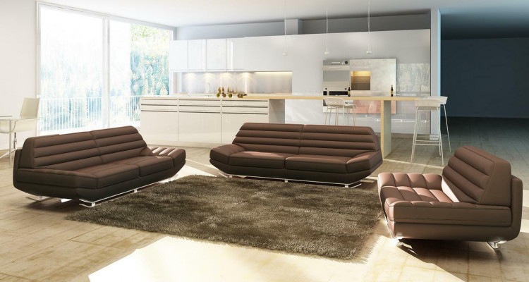 Zestaw sofowy Design Couch 3+2 Zestaw Podkładka Sofa Skóra Salon Obcios