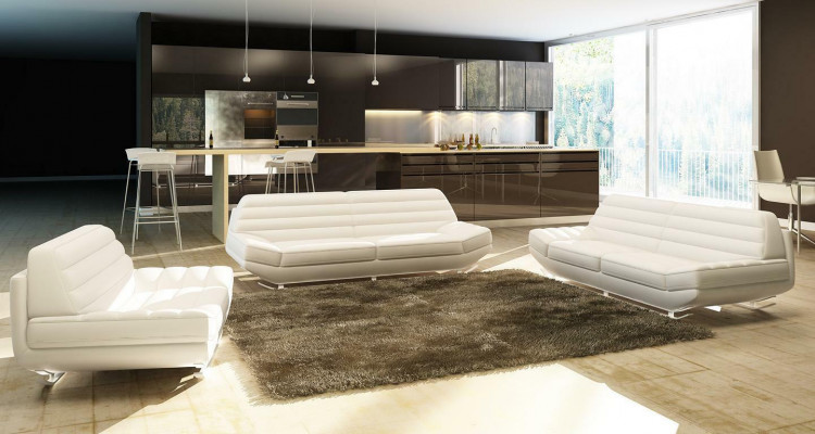 Zestaw sofowy Design Couch 3+2 Zestaw Podkładka Sofa Skóra Salon Obcios