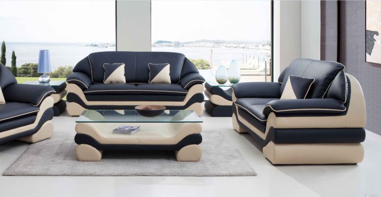 Skórzana sofa Couch Żywy krajobraz 3+2 miejsce do siedzenia Design Sofa Classic Ustawić