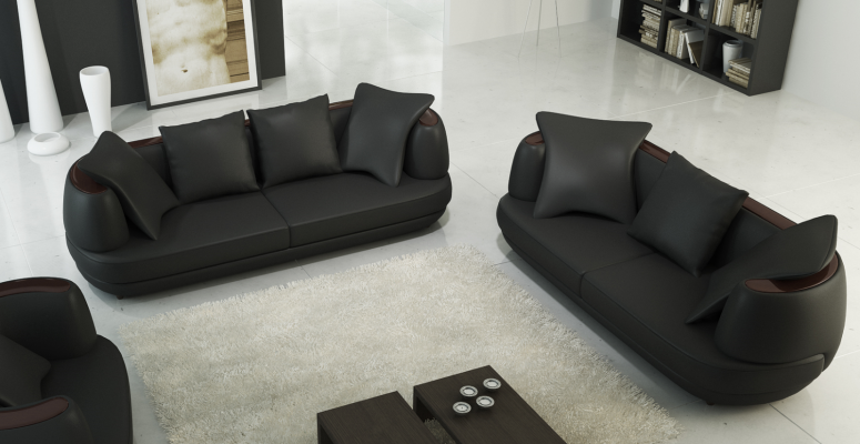 Zestaw sofowy Design Couch 3+2 Zestaw Podkładka Skóra Sofa Salon Obcios