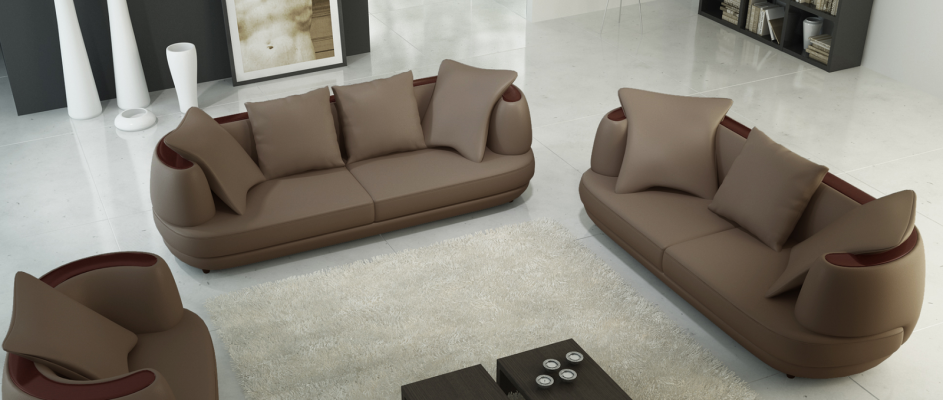 Zestaw sofowy Design Couch 3+2 Zestaw Podkładka Skóra Sofa Salon Obcios