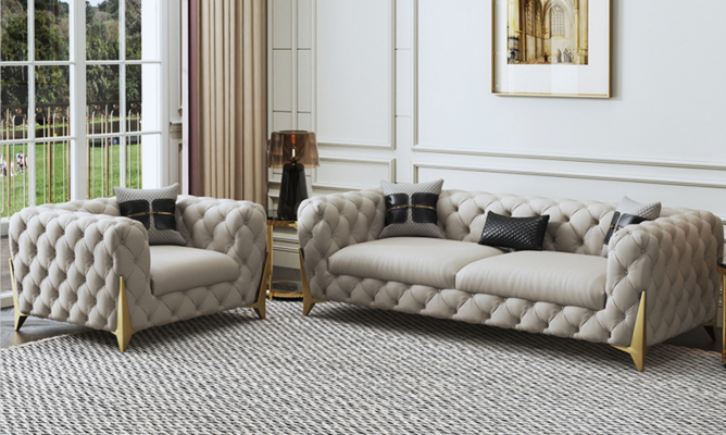 Kanapa Aksamit Skóra sofa do salonu kanapy Chesterfield 3-osobowa