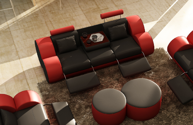 3 miejsce do siedzenia Sofa wielofunkcyjna Designer Skóra Couch Podkładka Ustawić Sofy