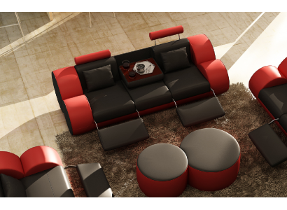 3 miejsce do siedzenia Sofa wielofunkcyjna Designer Skóra Couch Podkładka Ustawić Sofy