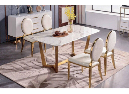 Stół obiadowy Modern Table jadalnia Ustaw 4x Krzesło Zestaw 5 szt. ustawić