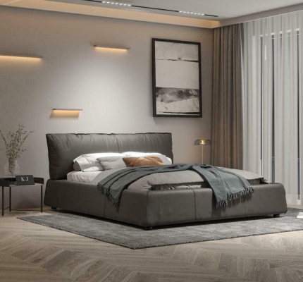 Design Skóra Łóżko Double Marriage Nowoczesny Hotel Luxury Sleep Pokój łóżko