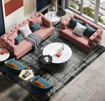 Trzyosobowa Relaks Siedziba Design Couch Sofy Lounge Sofy Włókienniczy Sofa 3 miejsce siedzące Aksamit Sofa