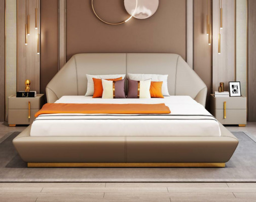 Designerskie włoskie Meble Łóżko do sypialni dwuosobowej 180x200cm Skóra