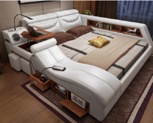 Design Łóżko xxl Duża Skóra Podkładka do łóżka Hotelowego 180x200cm wielofunkcyjna