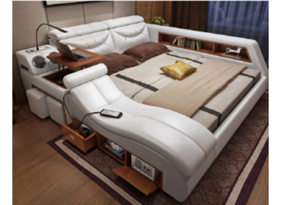 Design Łóżko xxl Duża Skóra Podkładka do łóżka Hotelowego 180x200cm wielofunkcyjna