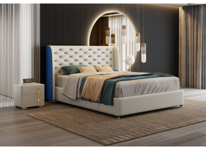 Łóżko Podkładka Design Luksusowe podwójne łóżko hotelowe Sleep Pokój Skóra Modern