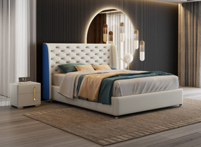 Łóżko Podkładka Design Luksusowe podwójne łóżko hotelowe Sleep Pokój Skóra Modern