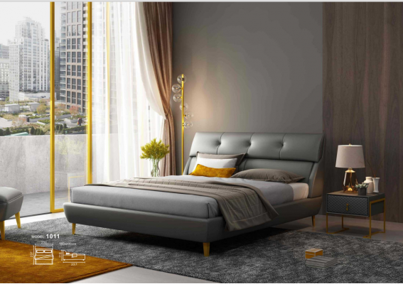 Sypialnia Hotelowe łóżka Double Łóżko Design Skóra łóżka 180x200cm