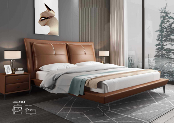 Designerskie łóżko Sypialnia łóżko Hotel Skóra Italian Meble