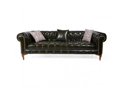 Sofy Trzyosobowe Klasyczna Sofa Skóra Chesterfield Meble Kanapa Luksusowa Skóra Nowość