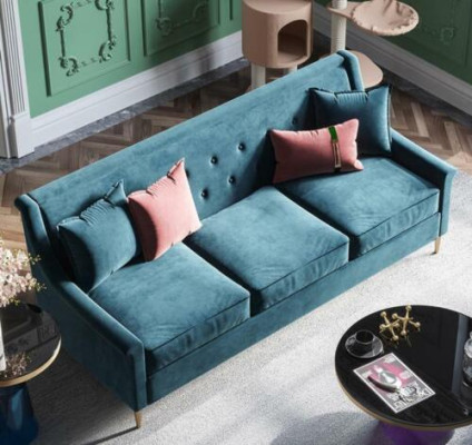 Materiał Trzyosobowy Relaks Siedziba Design Kanapa Sofy wypoczynkowe Aksamit Sofa 3 miejsce do siedzenia Meble