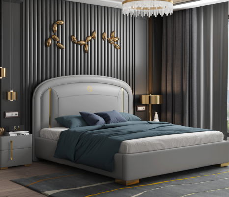 Nowoczesny design Łóżko 180x200 Aksamit Metal Hotel łóżko małżeńskie