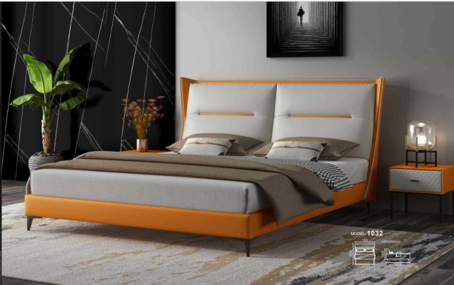 Nowoczesny design Łóżko 180x200 Skóra Łóżko hotelowe podwójne łóżko Pokój