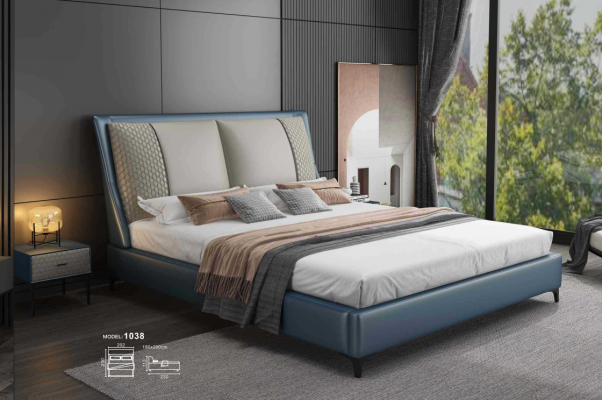 Projektant Łóżko Sypialnia łóżko Włókienniczy Skóra Hotel Luxury Podkładka Aksamit Material