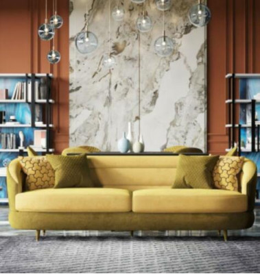 Relaks Siedziba Design Couch Sofy Włókiennicze Sofa 3 miejsce do siedzenia Trzyosobowa Aksamit