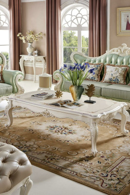 Klasyczny stolik kawowy barokowy Stolik Sofa Design Prawdziwe drewno