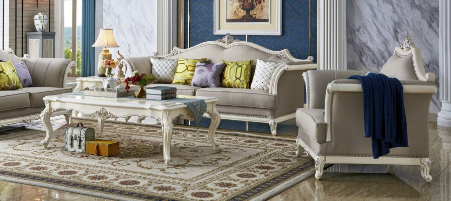 Klasyczny stolik kawowy Stolik Sofa w stylu barokowym do salonu