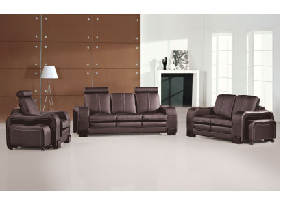 Zestaw sofowy Kanapa 3+2+1 Zestaw Podkładka Skóra Sofa Salon Siedziba Obcios