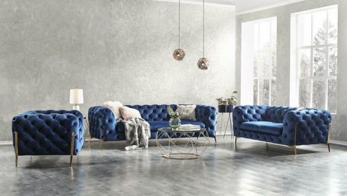 Chesterfield Aksamit Couch Sofa Podkładka Zestaw sofowy Obcios XXL Big Couch