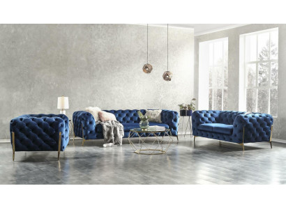 Chesterfield Aksamit Couch Sofa Podkładka Zestaw sofowy Obcios XXL Big Couch