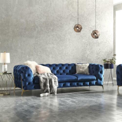 Chesterfield Aksamit Couch Sofa Podkładka Zestaw sofowy Obcios XXL Big Couch