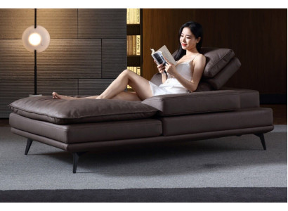 Salon Meble do salonu Nowoczesny design Sofa Skóra Brązowy Szezlong
