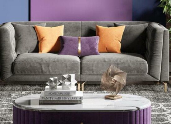 Materiał Żywy krajobraz Relaks Siedziba Design Couch Lounge Sofy Aksamit Sofa 3 miejsce siedzące