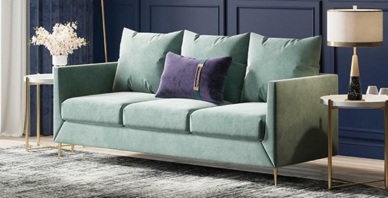 3 miejsce siedzące Material Sofa Żywy krajobraz Relaks Siedziba Design Couch Lounge Sofy Aksamit
