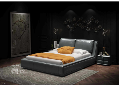 Designerskie Łóżko Luksusowe Dwuosobowe Skóra Hotelowe Łóżko Metalowe Double Sleep Pokój Nowość
