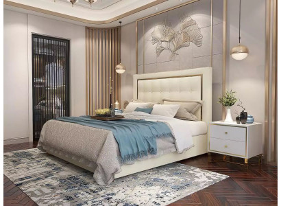 Łóżko Podkładka Design Luksusowe podwójne łóżko hotelowe Małżeństwo 180x200cm Sleep Pokój Metal