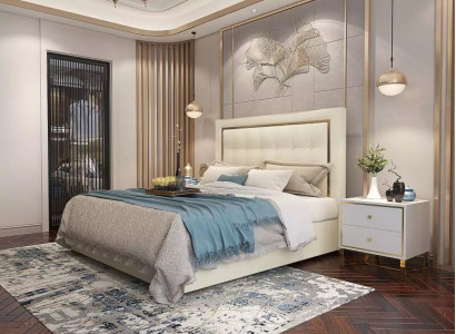 Łóżko Podkładka Design Luksusowe podwójne łóżko hotelowe Małżeństwo 180x200cm Sleep Pokój Metal