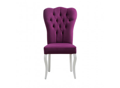 Fioletowy fotel Chesterfield Designerskie krzesła tapicerowane Nowoczesne jednoosobowe krzesła do jadalni