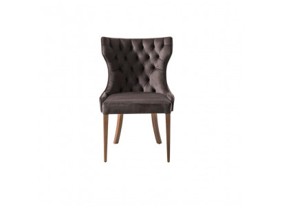 Luksusowy fotel Krzesło Brown Chesterfield Podkładka Drewno Krzesła