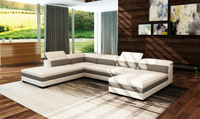 Skórzana sofa kanapa Żywy krajobraz Narożnikowa kanapa Narożnik Ustaw Design Modern Sofa 5127