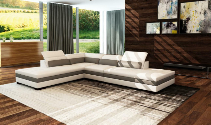 Skórzana sofa kanapa Żywy krajobraz Narożnikowa kanapa Narożnik Ustaw Design Modern Sofa 5127
