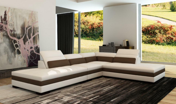 Skórzana sofa kanapa Żywy krajobraz Narożnikowa kanapa Narożnik Ustaw Design Modern Sofa 5127