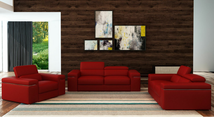 Zestaw sofowy Kanapa Podkładka Skóra Sofa Salon Siedziba 3+2+1 Zestaw Obcios