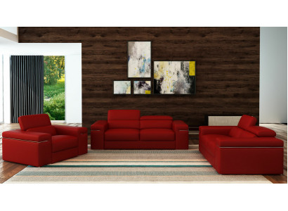 Zestaw sofowy Kanapa Podkładka Skóra Sofa Salon Siedziba 3+2+1 Zestaw Obcios