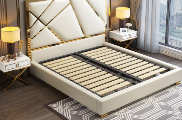 Łóżko Podkładka Design Luksusowe podwójne łóżko hotelowe Sleep Pokój Deco Skóra Nowe